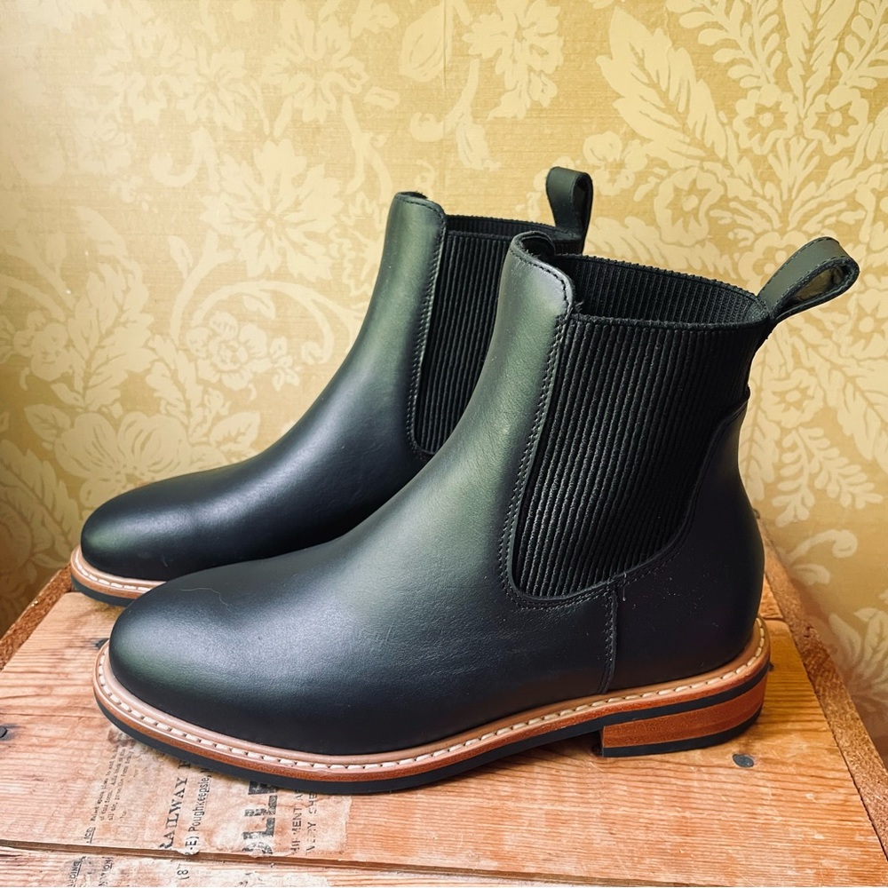 Nisolo Carmen Chelsea 2.0 Black Leather Ankle Boots, NWOT